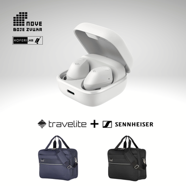 SENNHEISER ACCENTUM TRUE WIRELESS + Travelite Laptop torba - Nove Boje Zvuka